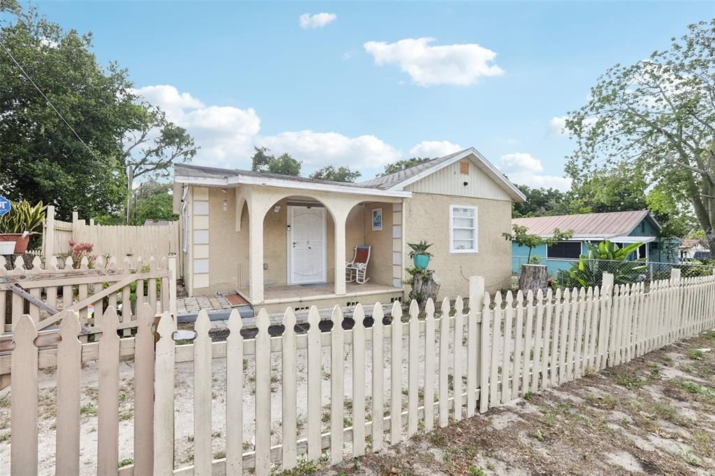 Main House Front, Fenced Yard