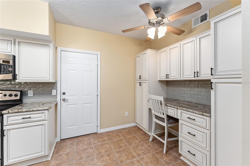 Desk area kitchen