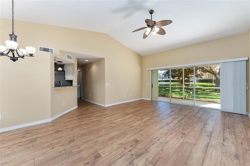 Entrance looking at living and dining rooms