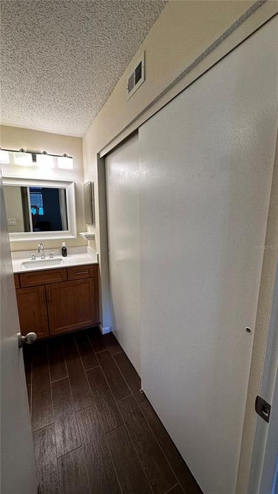 Main bedroom bath entrance with large closet