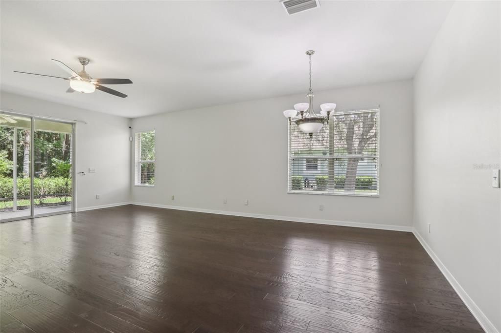 Another view of the dining room and living room