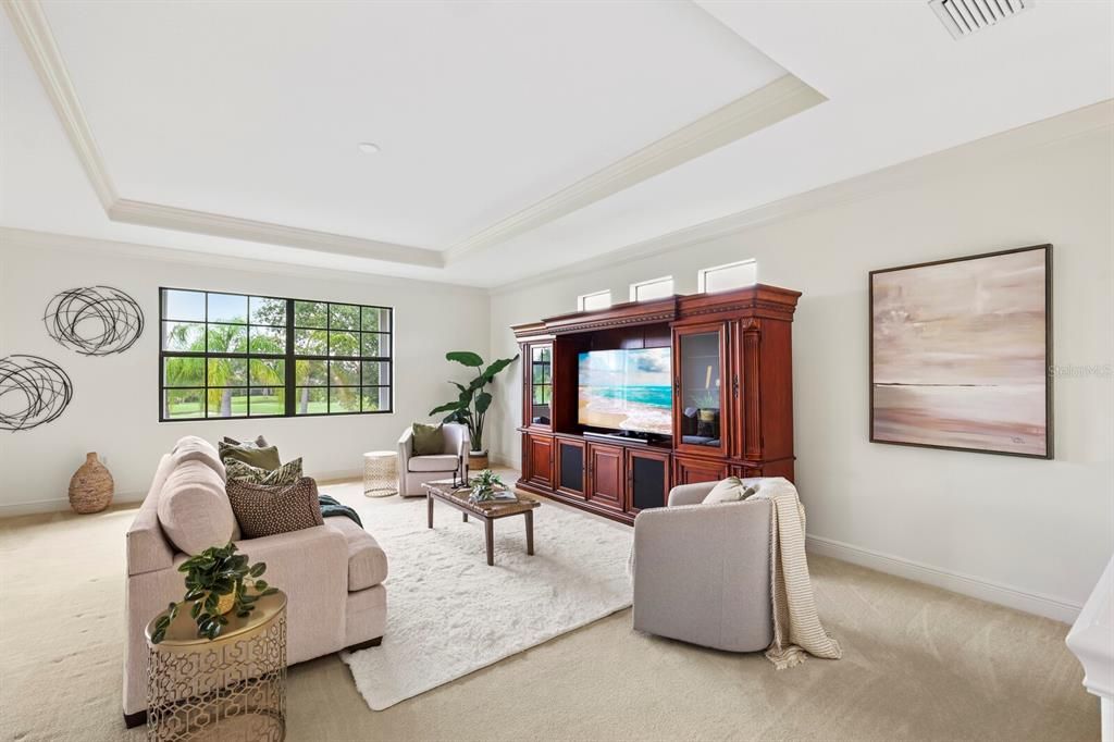 Upstairs bonus room with entertainment center