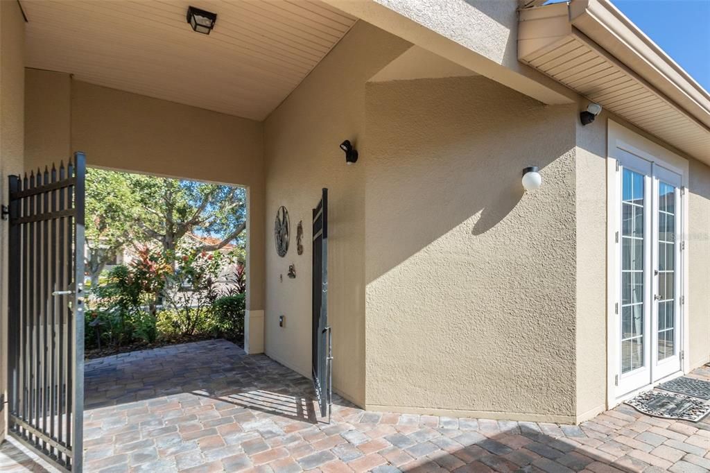 Gated entry to Courtyard