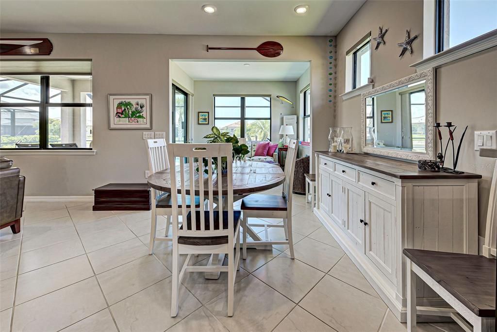 Sunroom and dining area.