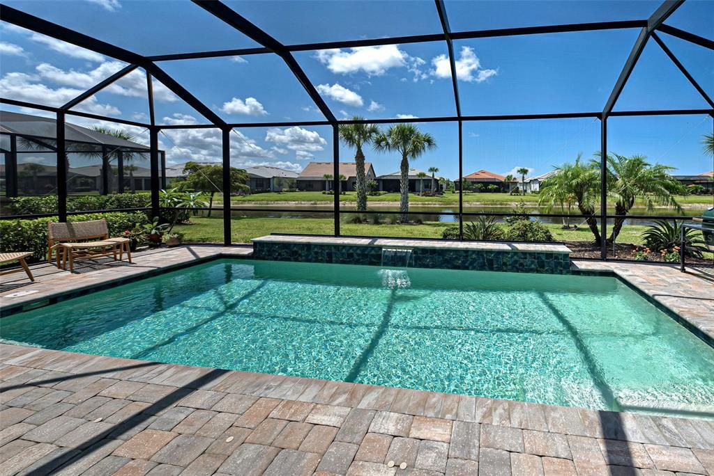 Lovely SALT WATER pool with waterfall.