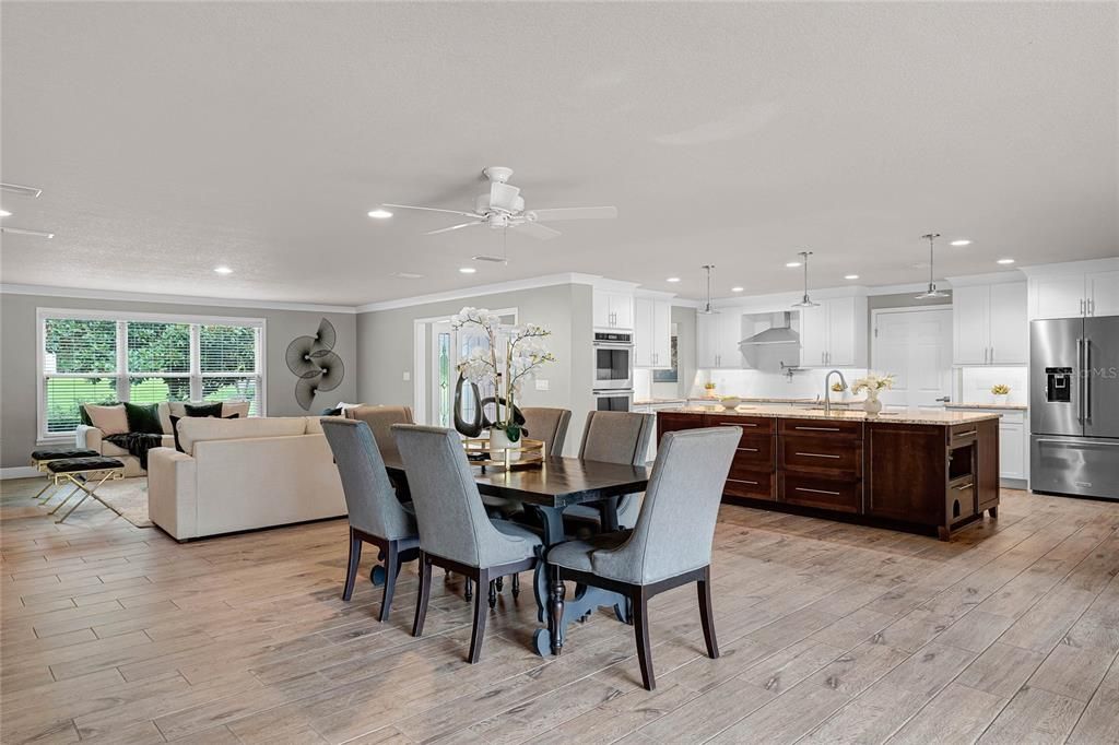 Dining space off of the gourmet kitchen