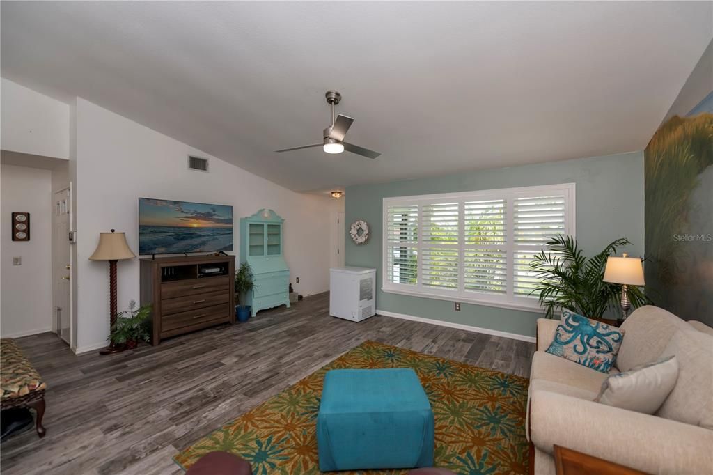 Plantation shutters in the living room