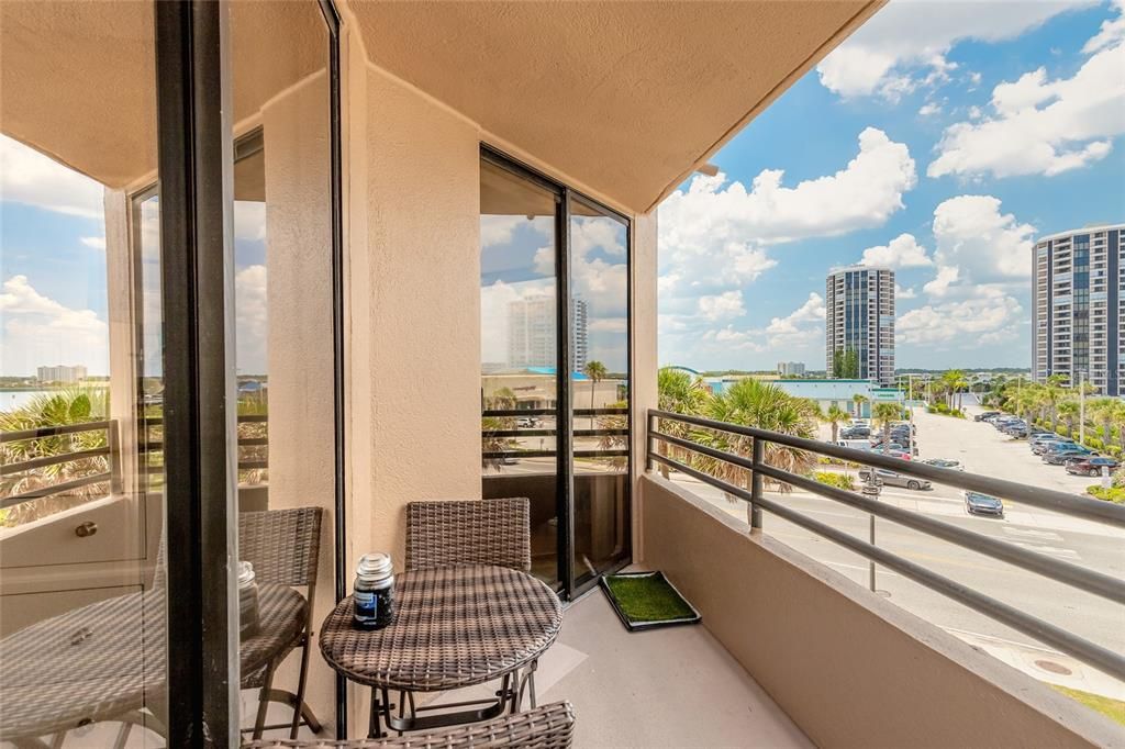 Balcony view towards river