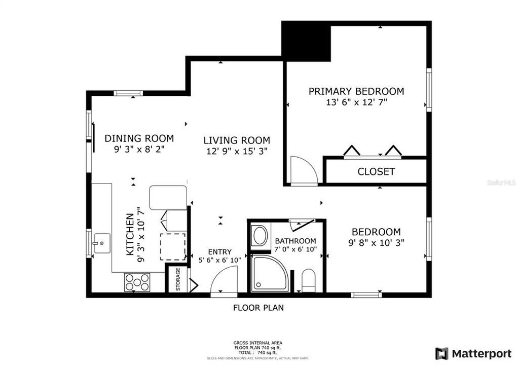 For Sale: $350,000 (2 beds, 1 baths, 819 Square Feet)