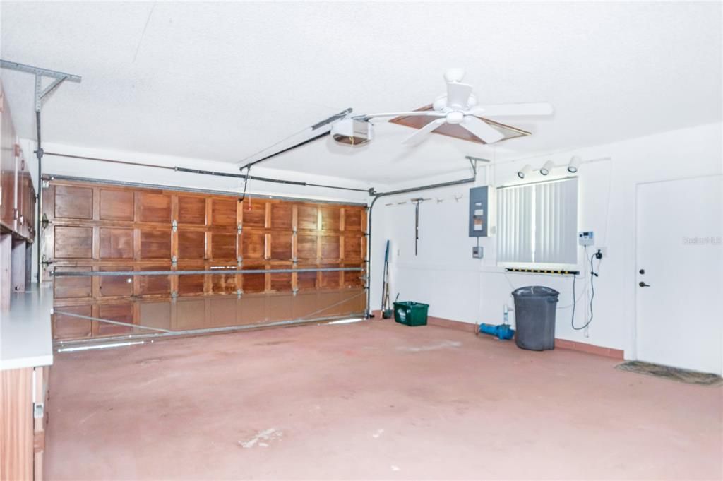 Oversize Garage with Built In Cabinets