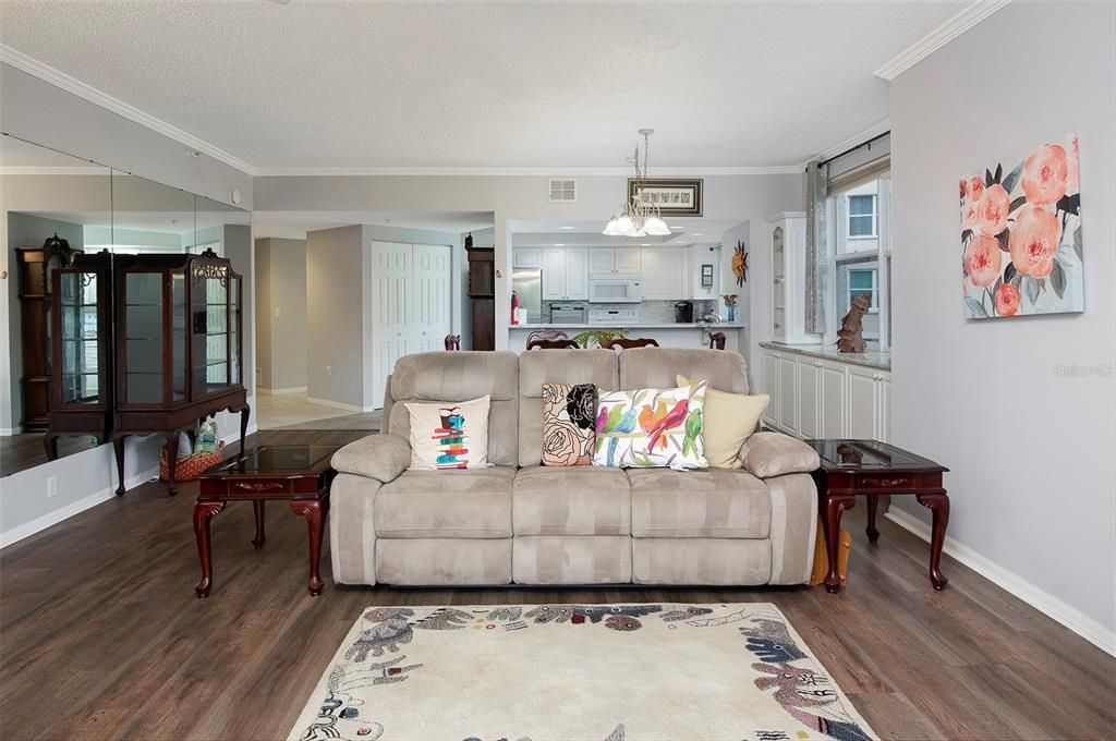 Dining room, Natural light plus a buffet area with storage!