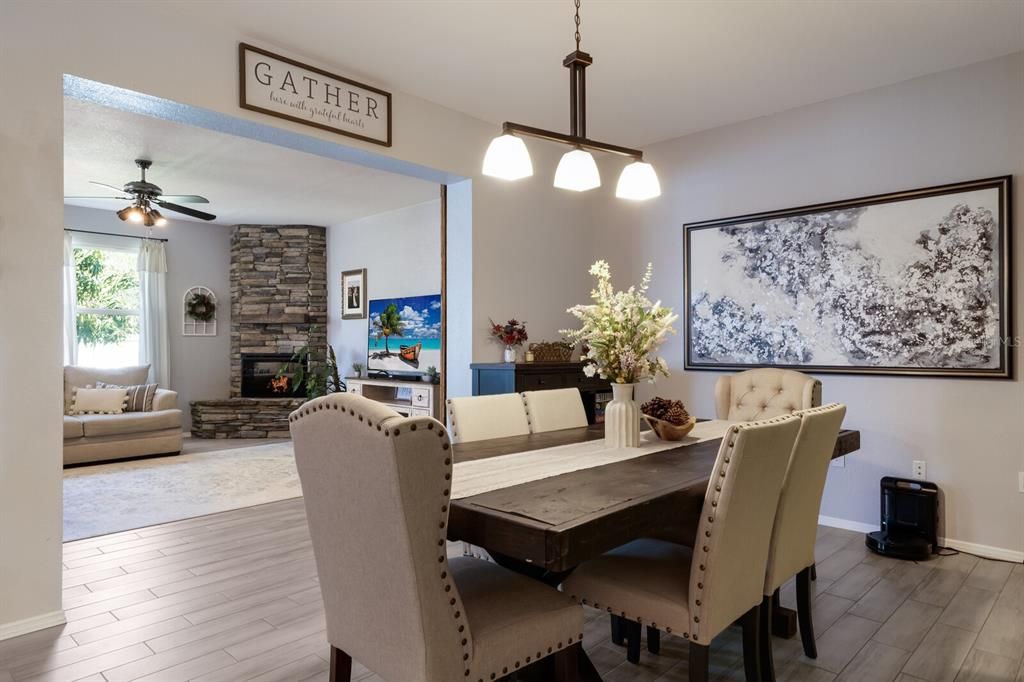 View from Dining room looking into Huge Family Room