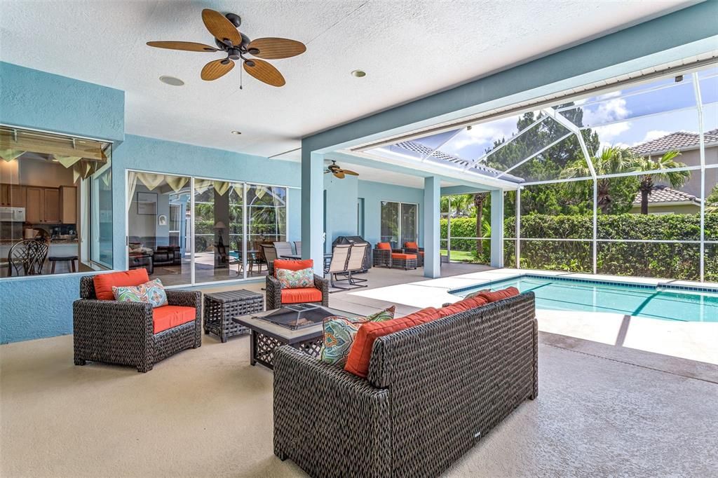 Pool lanai with room for dining and lounging