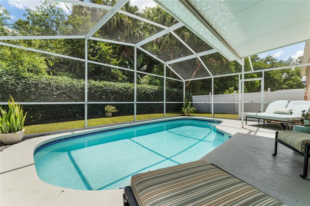 Enjoy your private pool backing to conservation lot