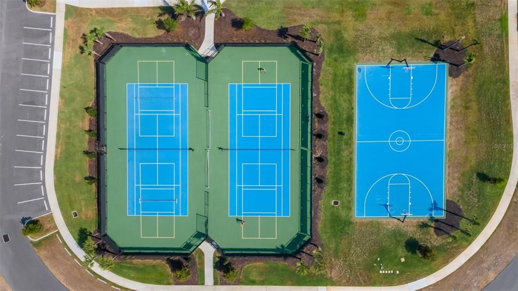 Tennis and Pickle Ball courts located in turner park, walking distance from home