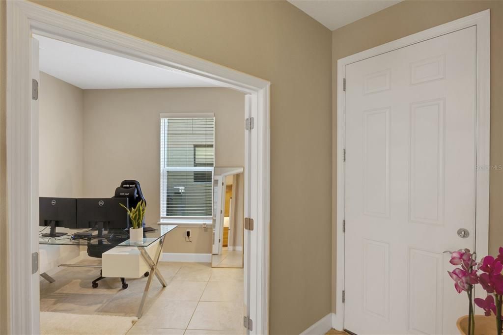 Beautiful entry way with office to the side