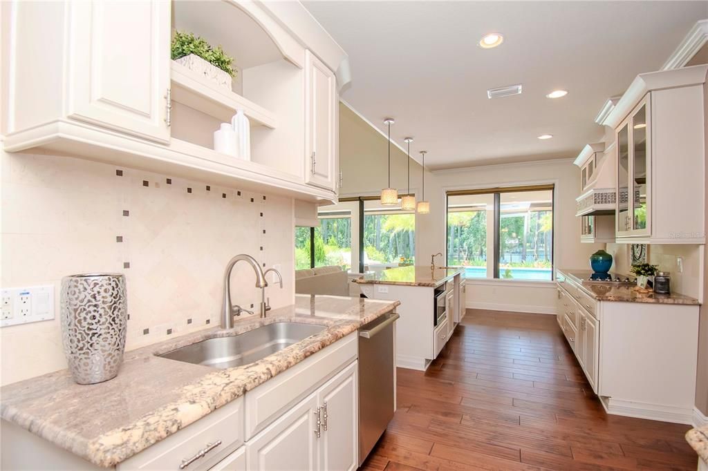 Kitchen with view into dining room