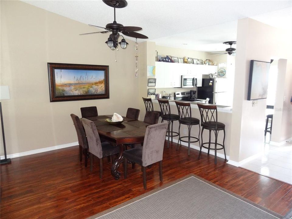 Dining area and breakfast bar