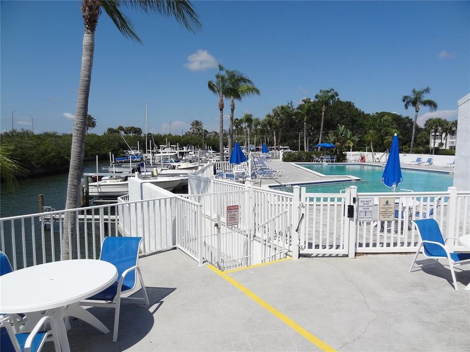 Boat slips by main pool