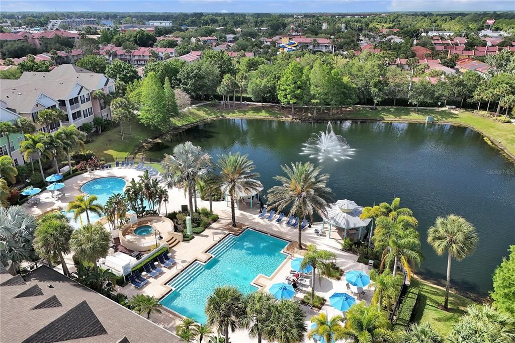 Pools overlooking the lake