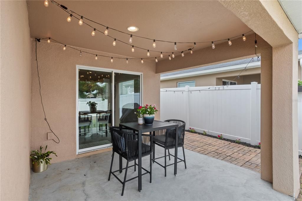 Spacious back porch