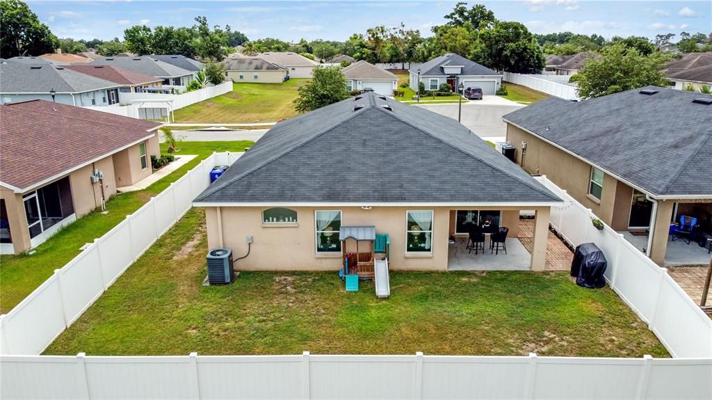 Aerial of back yard