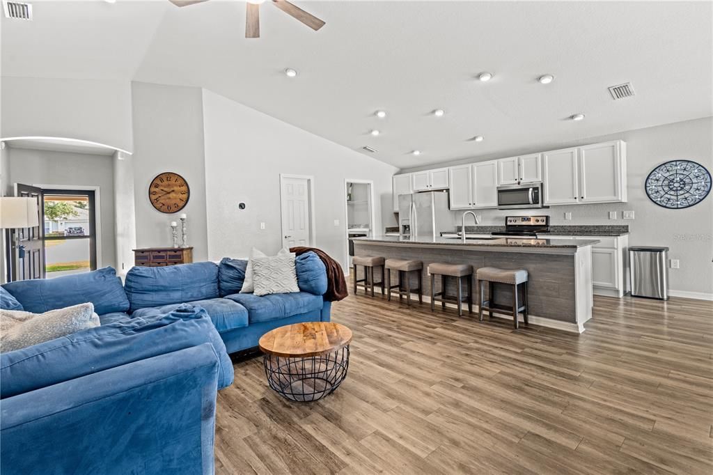 Great room overlooking kitchen