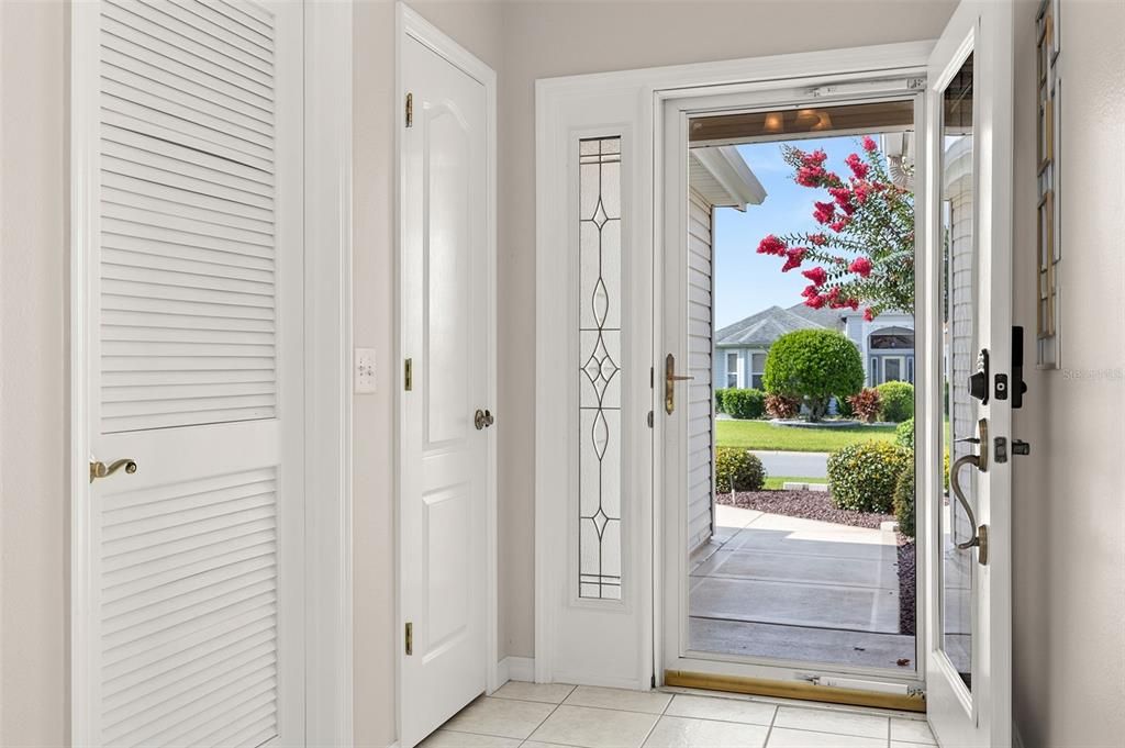 Foyer with convenient coat closet