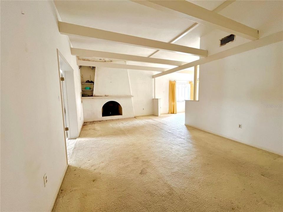 Living room w/ fireplace