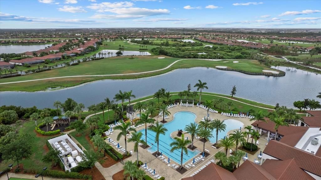 Aerial Views of Community Pool