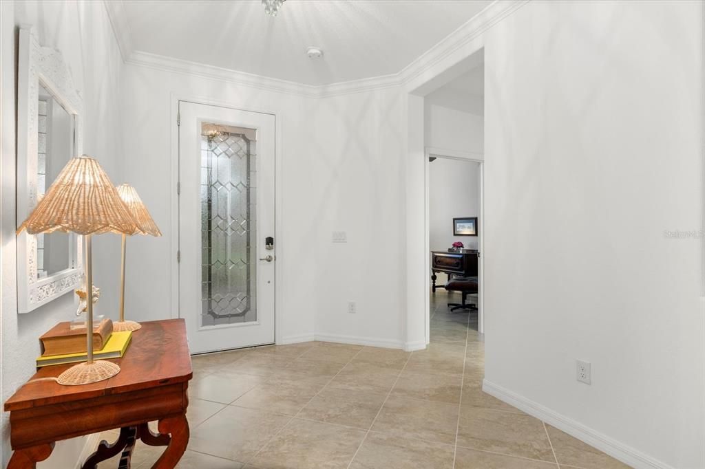 Foyer with Guest Bedroom in the Front of the Home