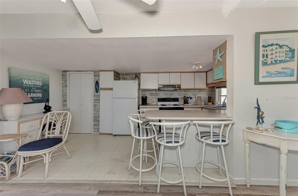 TO the left of the refrigerator is the walk in pantry.