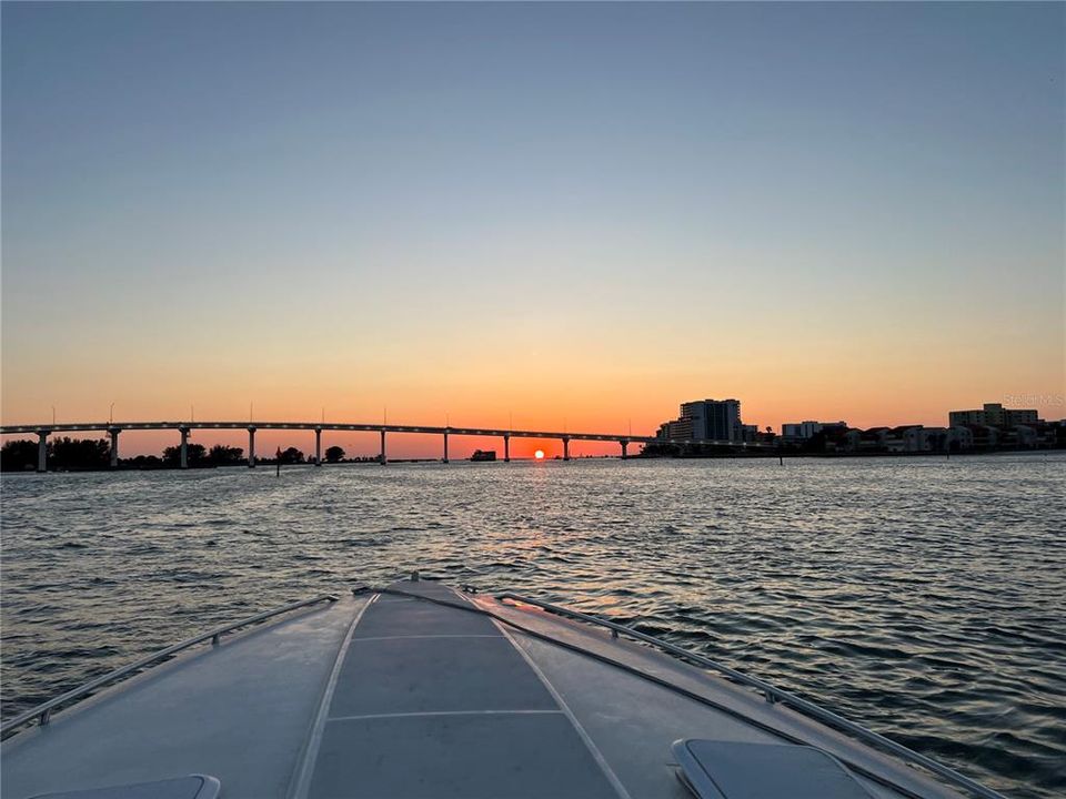 Enjoying the sunset by boat!