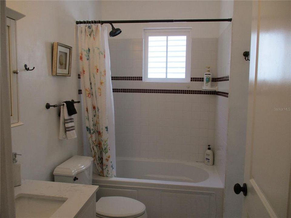 Beautiful tile tub/shower in bathroom