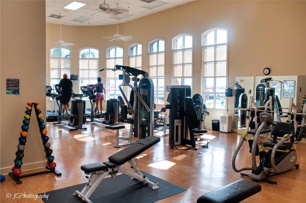 The main clubhouse fitness room has state of the art equipment.