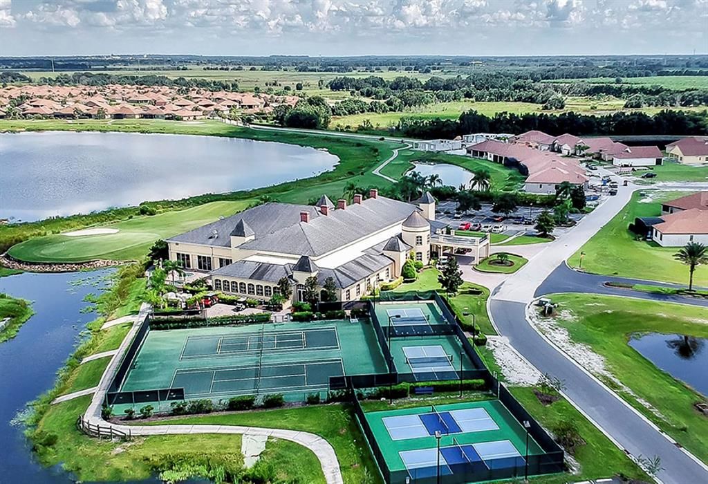 The Health and Fitness Center is 30,000 square feet of amenities. The grounds have 2 tennis courts and 4 lighted pickleball courts.