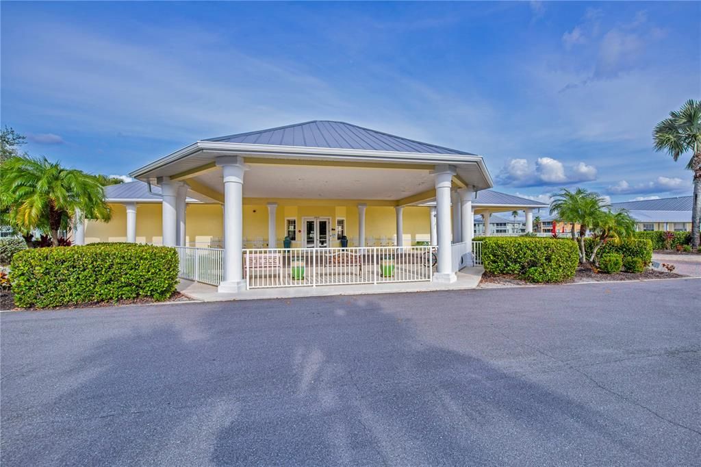 inviting clubhouse with gracious portico entry