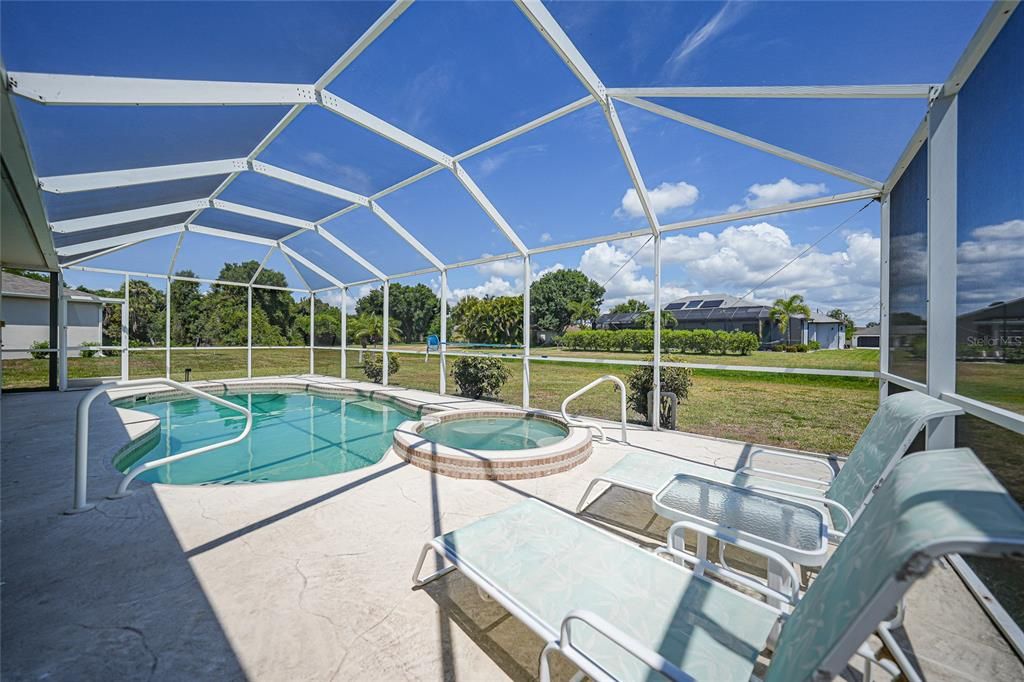 Pool with lounge chair space