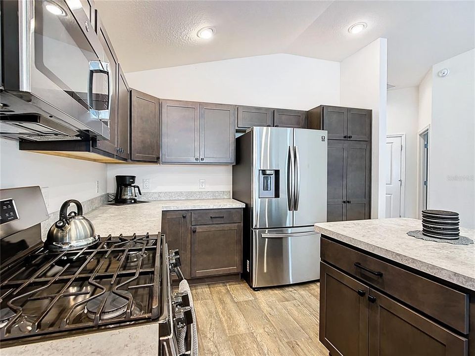 dining area onto kitchen