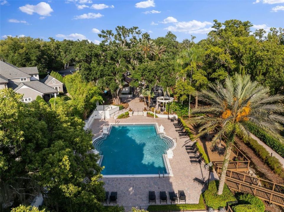 Residents Club lakefront pool and playground area