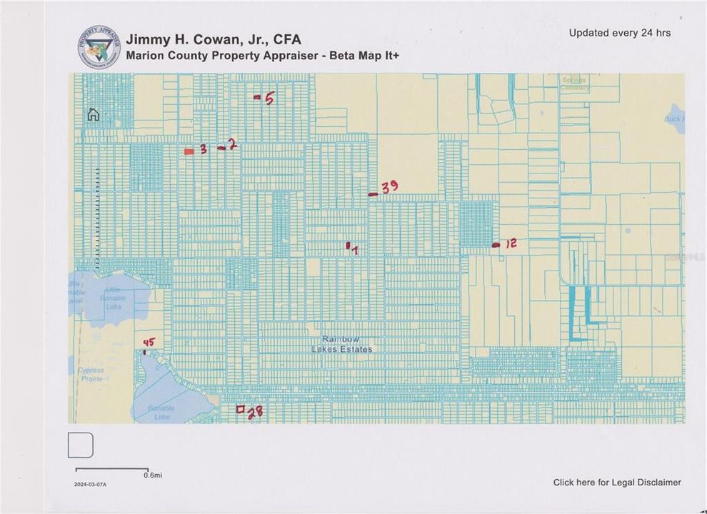 map with lot number and sign number of other listings in MLS for sale