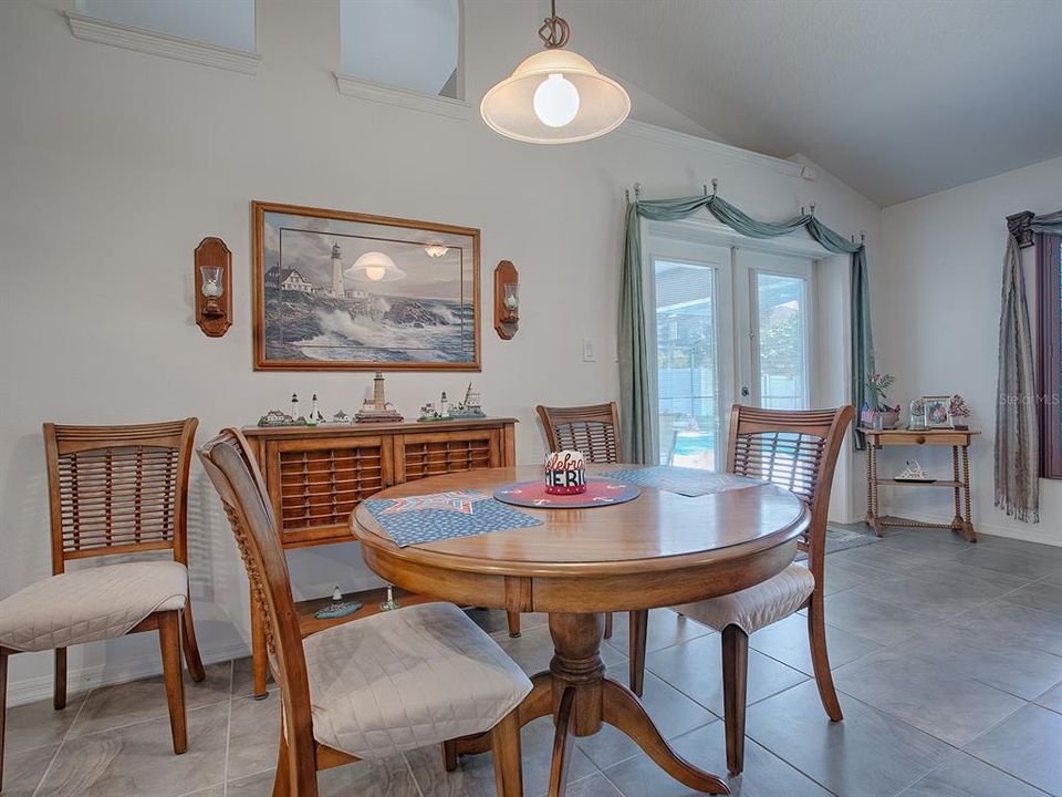 Breakfast nook with patio view