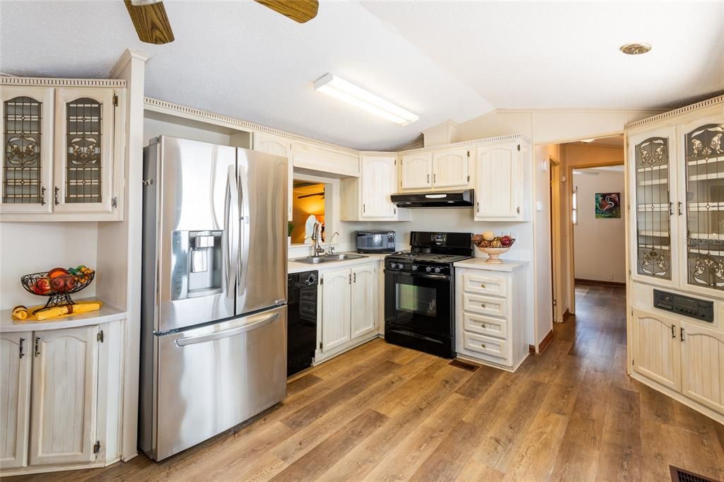 Great kitchen with a pass thru window.  Bedroom and bath in the back on the right.