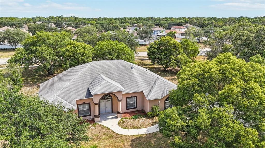 Front of the house aerial view