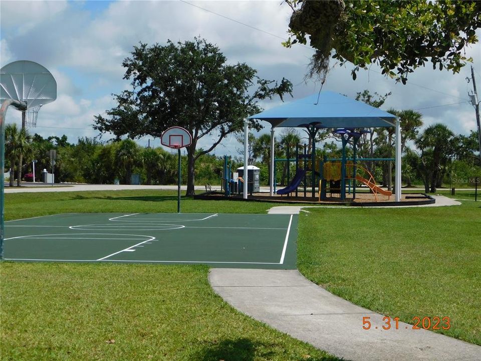 basketball court and playground