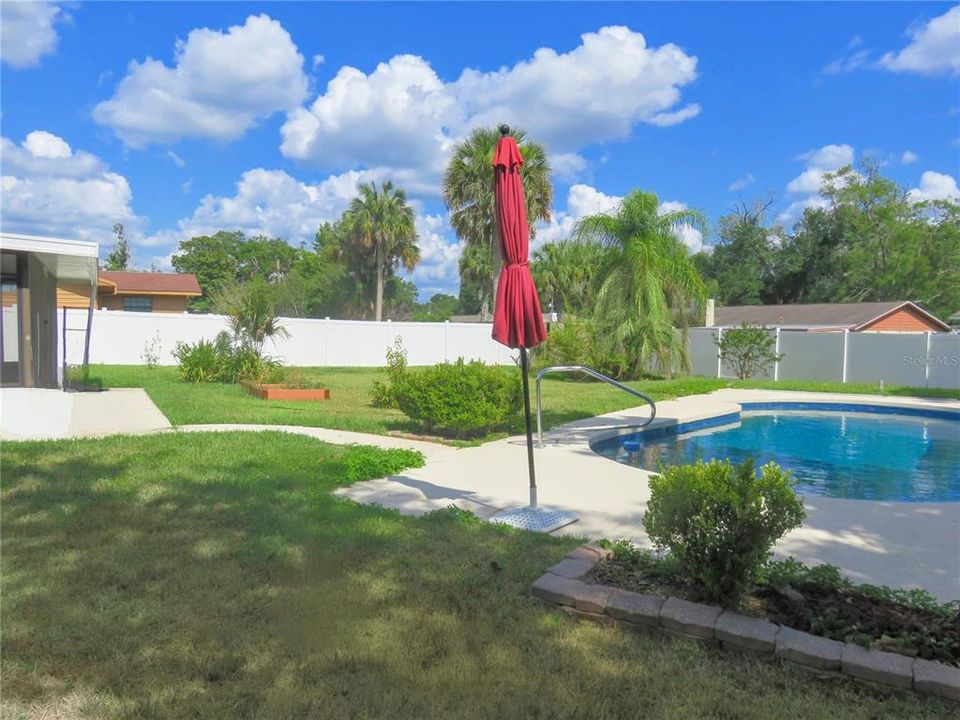 Backyard Oasis awaits.... Pool and Tropical plants