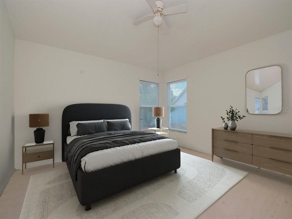 Virtually Staged Main Bedroom
