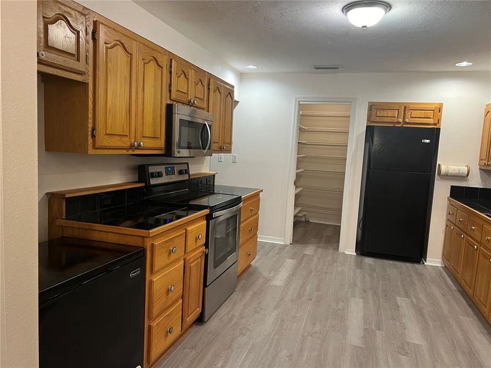 Appliance space and pantry view