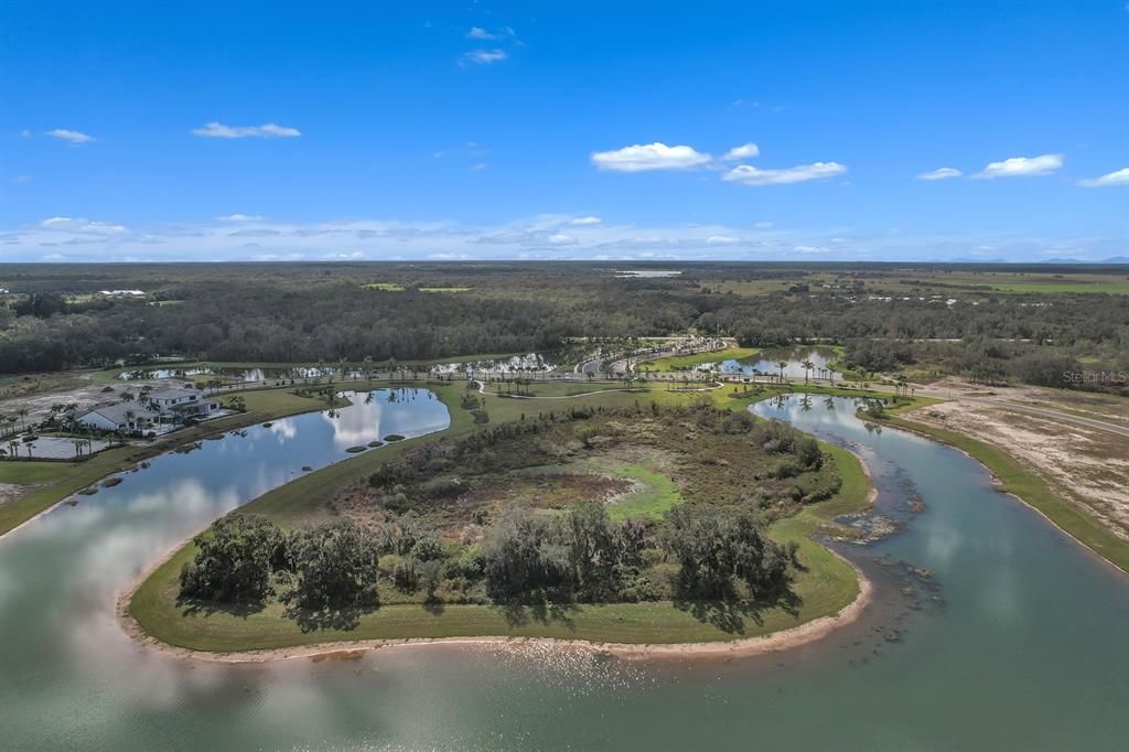 Aerial view toward Fruitville Road from Monterey at Lakewood Ranch