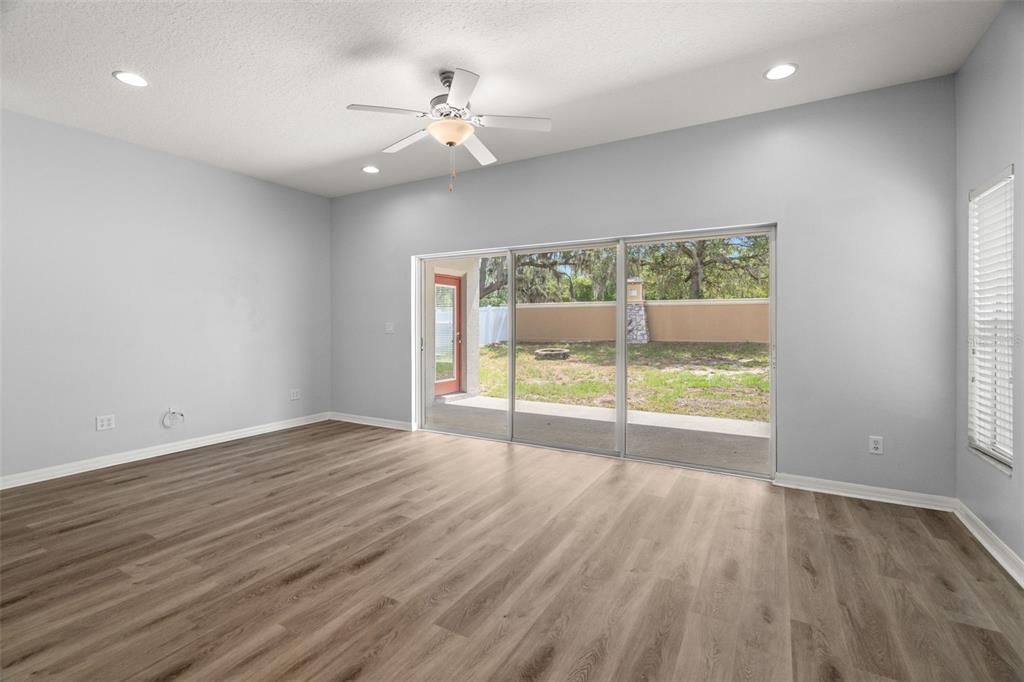 Another angle of the living room.  Plenty of options to float furniture and add a great tv space.